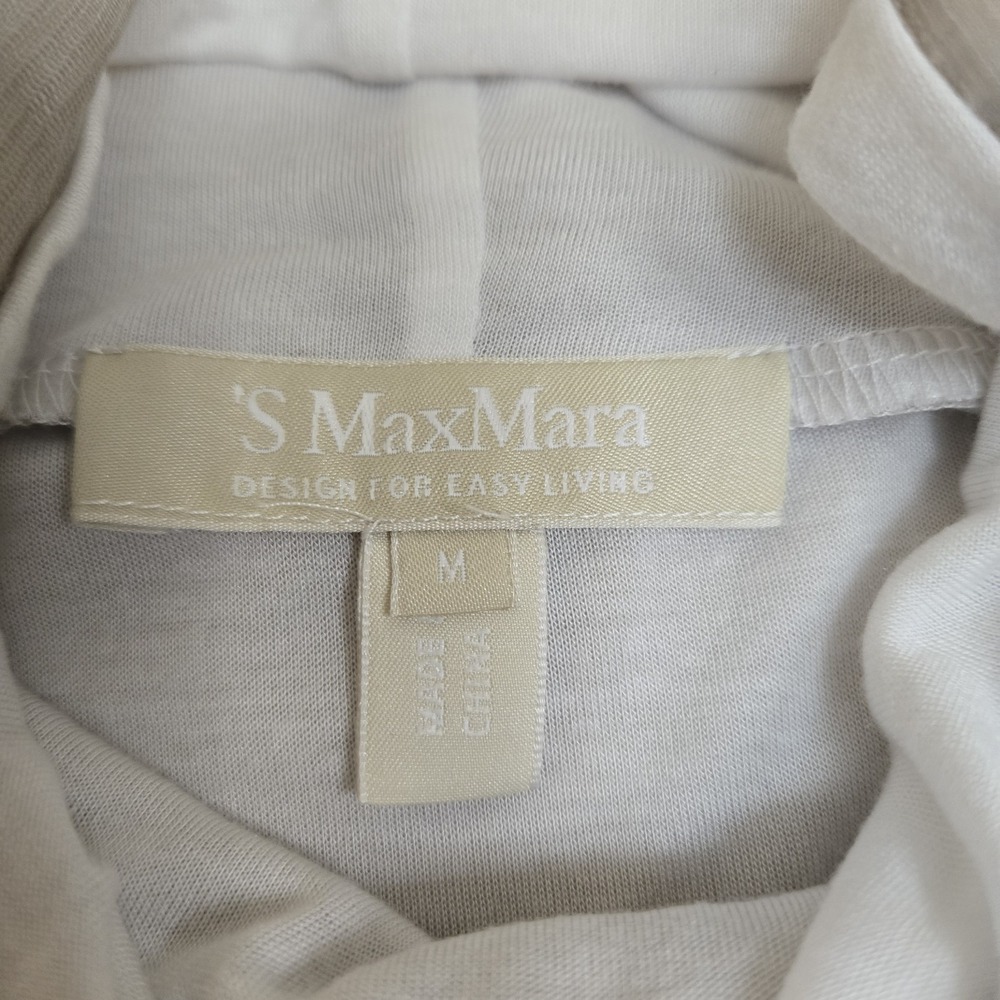 S Max Mara Turtleneck Long Sleeve Double Layer Mesh Beige Classic Casual Medium - Picture 8 of 14